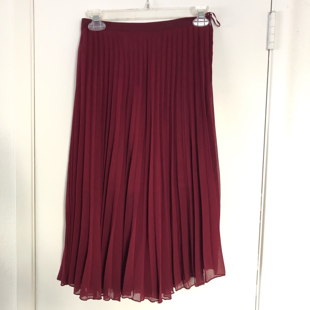 American Rag Wine Pleated Midi Skirt